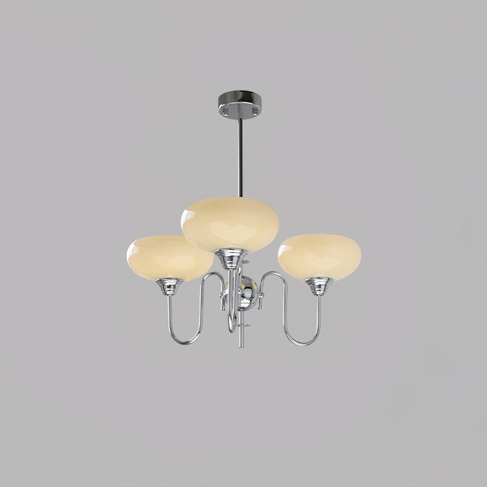 Creamy Persimmon Glass Chandelier Mid Century Modern Multi Light Ceiling Fixture