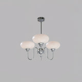 Creamy Persimmon Glass Chandelier Mid Century Modern Multi Light Ceiling Fixture