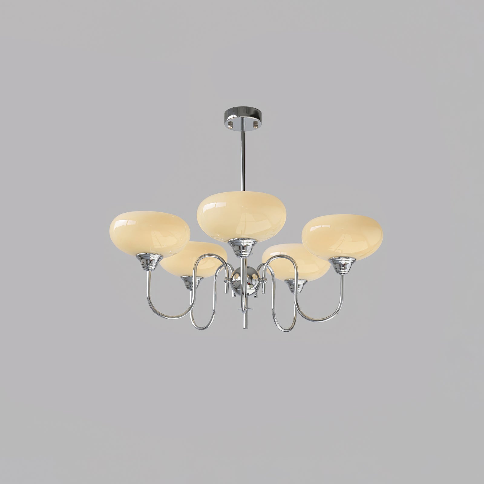 Creamy Persimmon Glass Chandelier Mid Century Modern Multi Light Ceiling Fixture