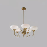 Creamy Persimmon Glass Chandelier Mid Century Modern Multi Light Ceiling Fixture