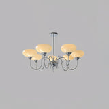 Creamy Persimmon Glass Chandelier Mid Century Modern Multi Light Ceiling Fixture