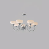 Creamy Persimmon Glass Chandelier Mid Century Modern Multi Light Ceiling Fixture
