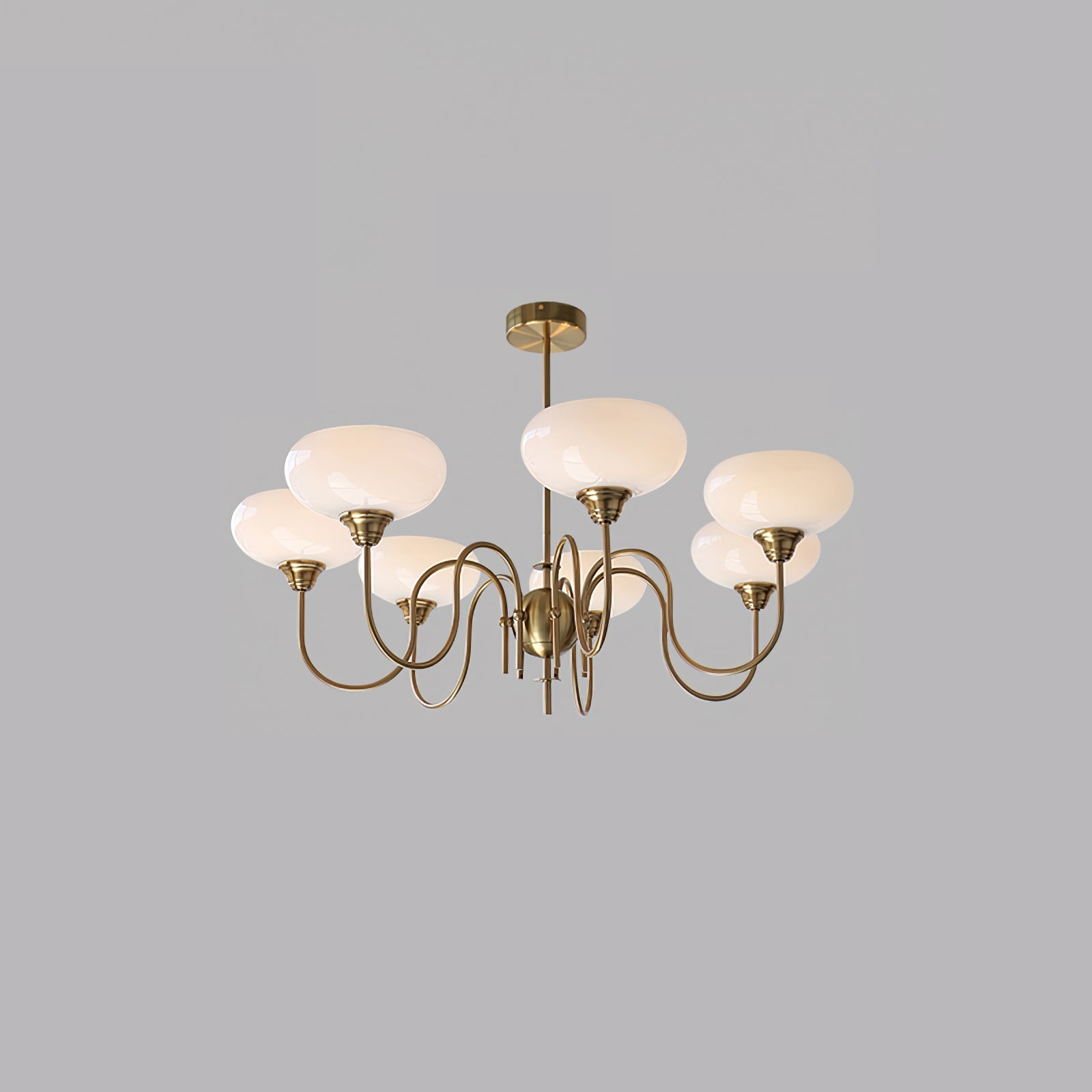 Creamy Persimmon Glass Chandelier Mid Century Modern Multi Light Ceiling Fixture