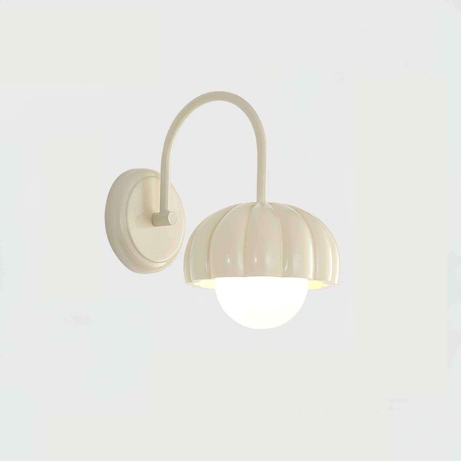 Creamy White Pumpkin Shape Resin Wall Sconce Interior Wall Mounted Light
