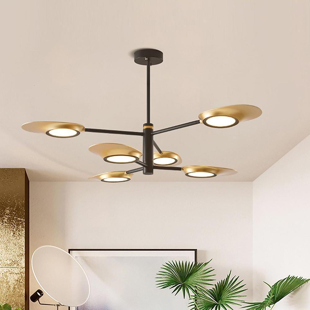 Creative 6 Light Adjustable LED Chandelier Modern Metal Ceiling Light Fixture for Dining Room