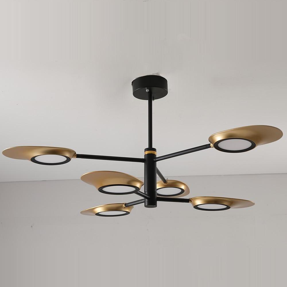Creative 6 Light Adjustable LED Chandelier Modern Metal Ceiling Light Fixture for Dining Room