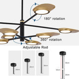 Creative 6 Light Adjustable LED Chandelier Modern Metal Ceiling Light Fixture for Dining Room