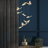 Creative Butterfly LED Staircase Chandelier Modern Long High Ceiling Pendant Light
