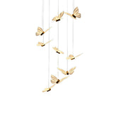 Creative Butterfly LED Staircase Chandelier Modern Long High Ceiling Pendant Light