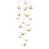Creative Butterfly LED Staircase Chandelier Modern Long High Ceiling Pendant Light