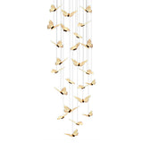 Creative Butterfly LED Staircase Chandelier Modern Long High Ceiling Pendant Light