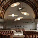 Creative Circular LED Hanging Lamp Contemporary Matte Black and White Kitchen Island Lighting