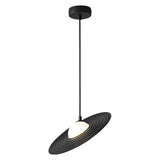 Creative Circular LED Hanging Lamp Contemporary Matte Black and White Kitchen Island Lighting