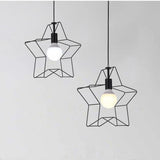 Creative Geometric Star Metal Pendant Light Modern Industrial LED Ceiling Fixture for Home