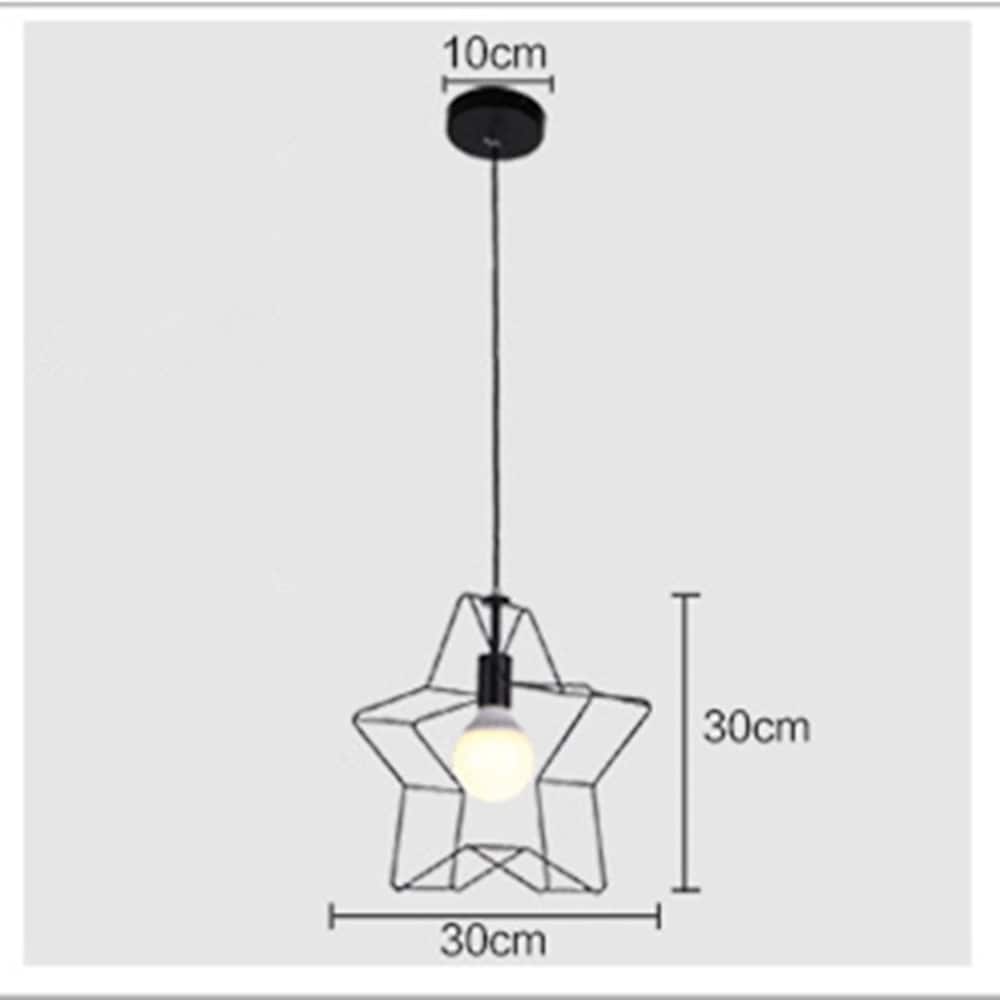 Creative Geometric Star Metal Pendant Light Modern Industrial LED Ceiling Fixture for Home