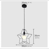 Creative Geometric Star Metal Pendant Light Modern Industrial LED Ceiling Fixture for Home