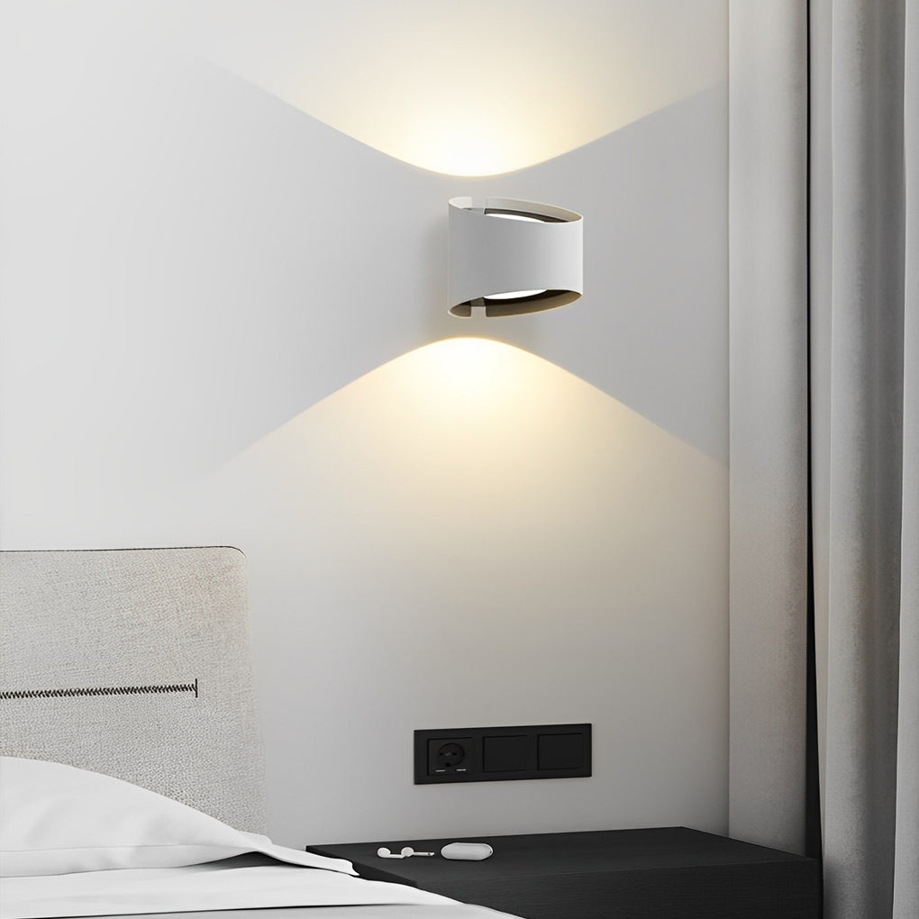 Creative Irregular Round LED Wall Sconce with Up and Down Lighting for Modern Living Spaces