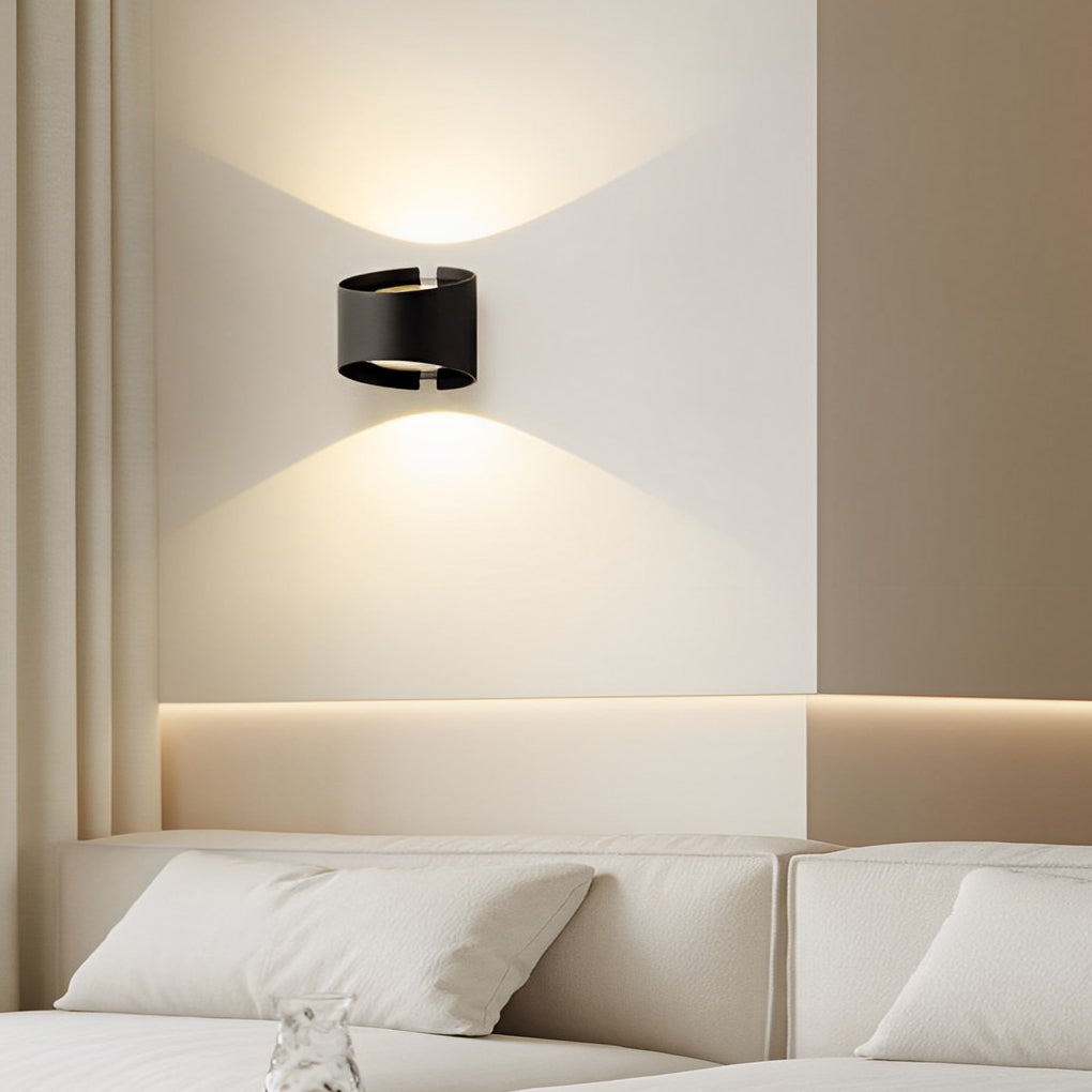 Creative Irregular Round LED Wall Sconce with Up and Down Lighting for Modern Living Spaces