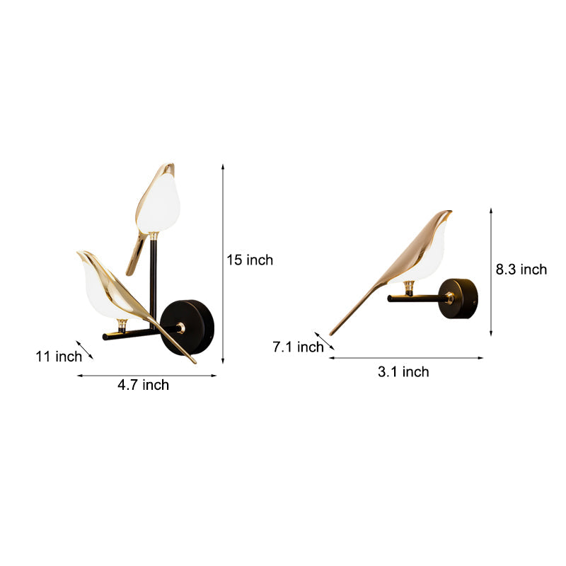 Creative Magpie Bird LED Wall Sconce Nordic Adjustable Dimmable Lighting for Bedroom