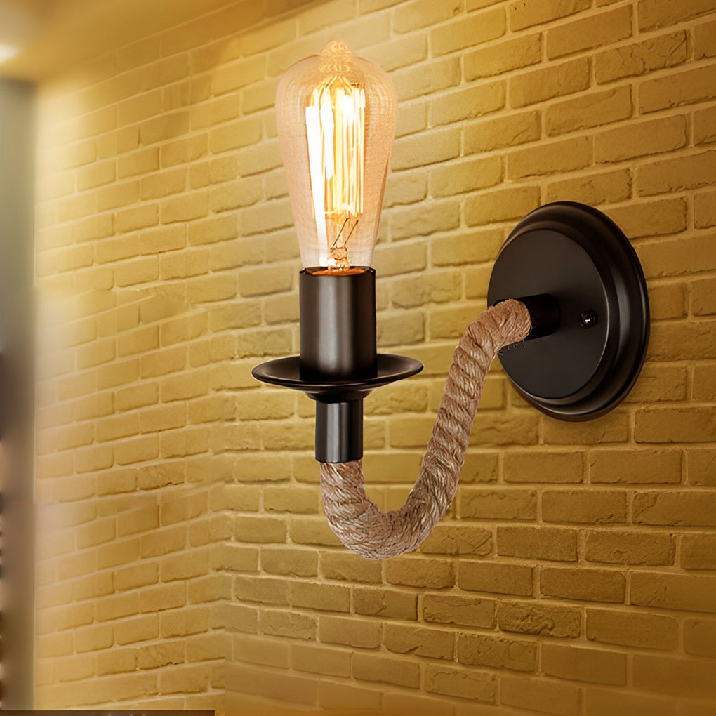 Creative Metal Rope Wall Sconce Retro Industrial Interior Light Fixture