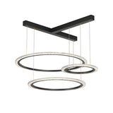 Creative Modern LED Ring Pendant Light with Three Step Dimming and Adjustable Height for Living Room