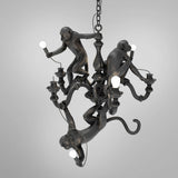 Creative Monkey Resin Pendant Light Modern Animal Themed Chandelier for Playful Interior Decor