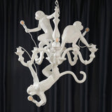 Creative Monkey Resin Pendant Light Modern Animal Themed Chandelier for Playful Interior Decor