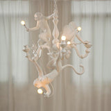 Creative Monkey Resin Pendant Light Modern Animal Themed Chandelier for Playful Interior Decor