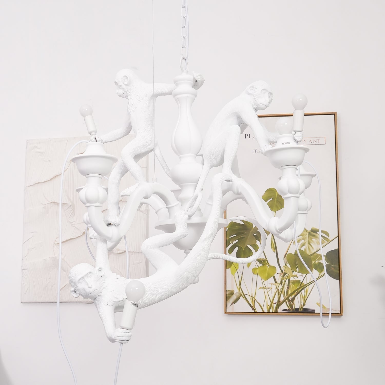 Creative Monkey Resin Pendant Light Modern Animal Themed Chandelier for Playful Interior Decor
