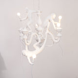 Creative Monkey Resin Pendant Light Modern Animal Themed Chandelier for Playful Interior Decor