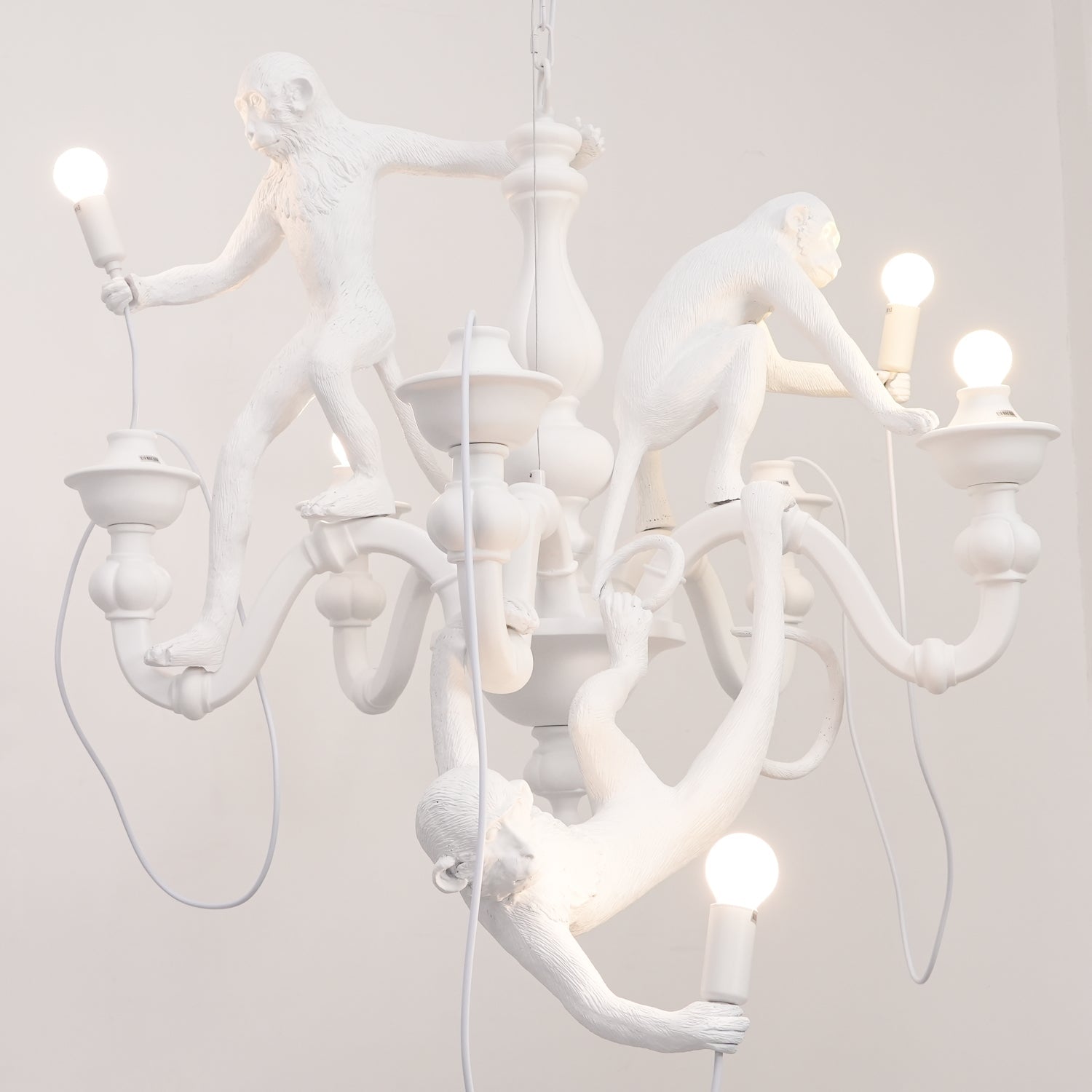 Creative Monkey Resin Pendant Light Modern Animal Themed Chandelier for Playful Interior Decor
