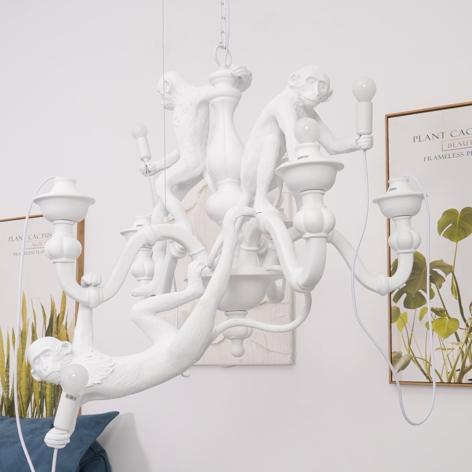 Creative Monkey Resin Pendant Light Modern Animal Themed Chandelier for Playful Interior Decor