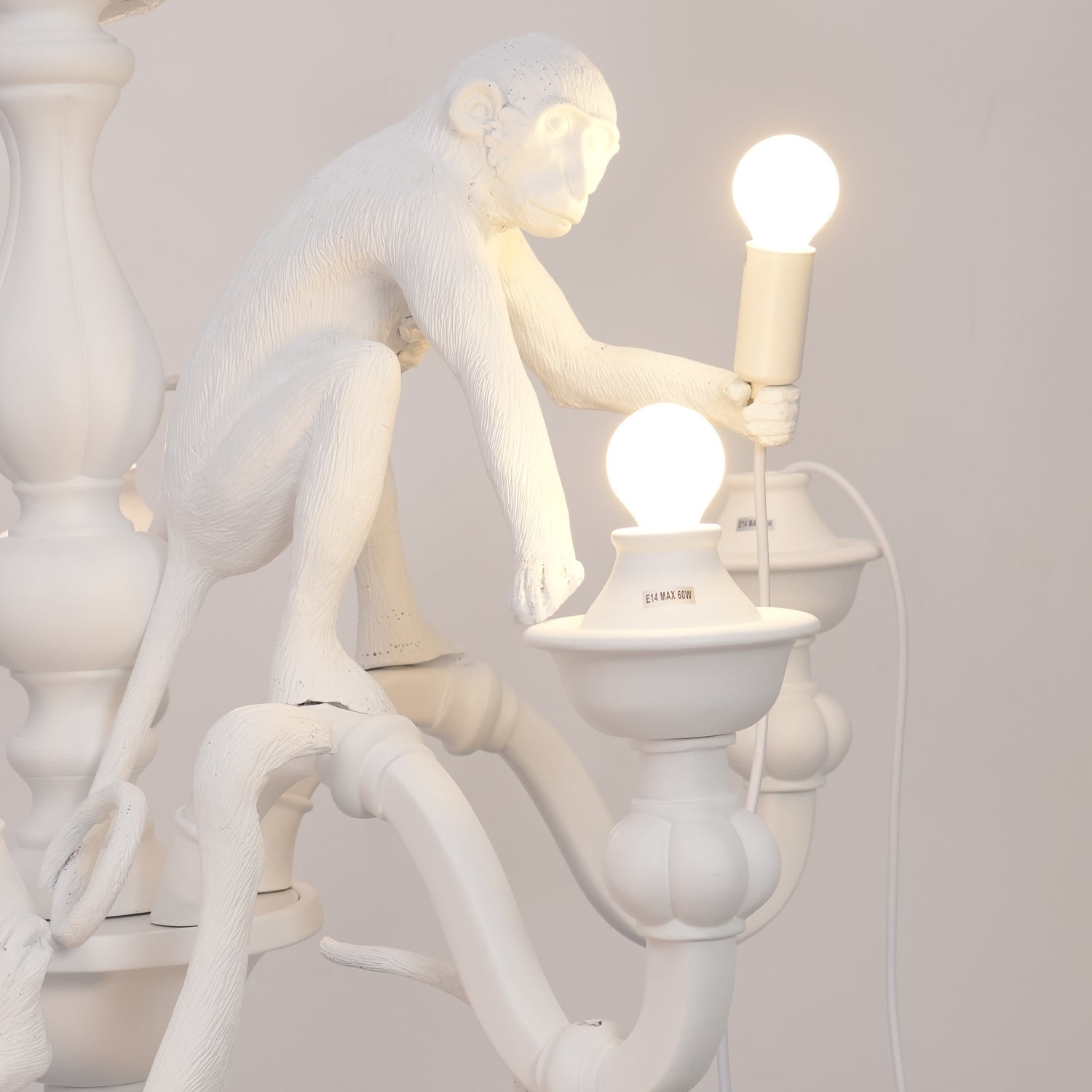 Creative Monkey Resin Pendant Light Modern Animal Themed Chandelier for Playful Interior Decor