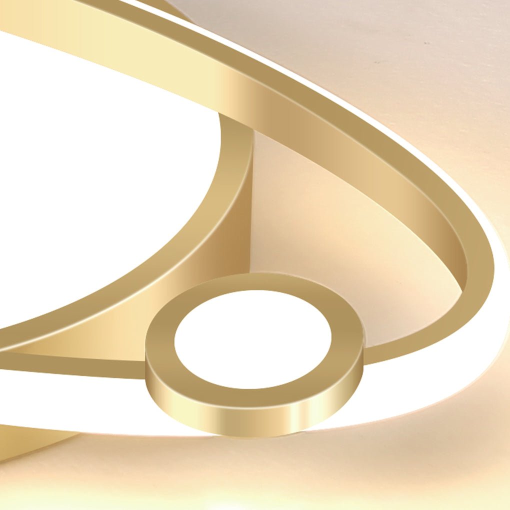 Modern Acrylic LED Ceiling Lamp with Intelligent Dimming and 3 Color Adjustable Remote Control Lighting