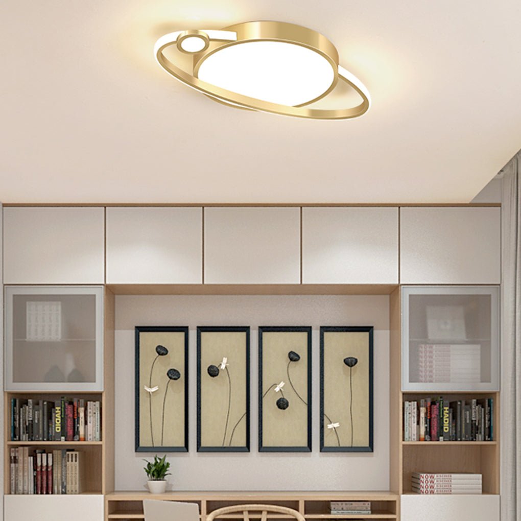 Modern Acrylic LED Ceiling Lamp with Intelligent Dimming and 3 Color Adjustable Remote Control Lighting