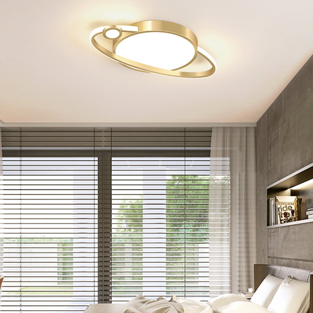 Modern Acrylic LED Ceiling Lamp with Intelligent Dimming and 3 Color Adjustable Remote Control Lighting