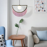 Creative Pink Tassel Chandelier Elegant Nordic LED Pendant Lighting for Modern Bedroom Decor