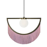 Creative Pink Tassel Chandelier Elegant Nordic LED Pendant Lighting for Modern Bedroom Decor