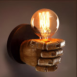 Creative Resin Fist Shaped Wall Sconce Retro Industrial Style Indoor Lighting Fixture