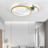 Modern Gold Geometric LED Flush Mount Ceiling Light for Nordic Living Room Decor