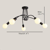 Industrial 5 Light Twisted Metal Frame Chandelier Vintage Retro Pendant Ceiling Light