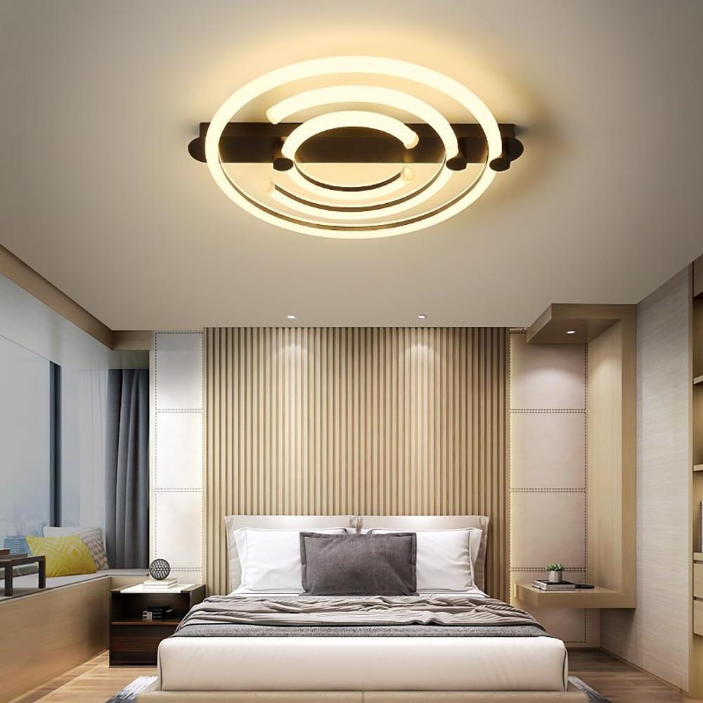 Modern Abstract Circular LED Flush Mount Ceiling Lamp for Bedroom and Office