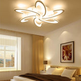 Contemporary Geometric Wave LED Flush Mount Ceiling Light Modern Circle Dimmable Fixture