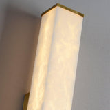 Cuboid Alabaster LED Wall Light Brass Indoor Sconce for Bedroom Living Room