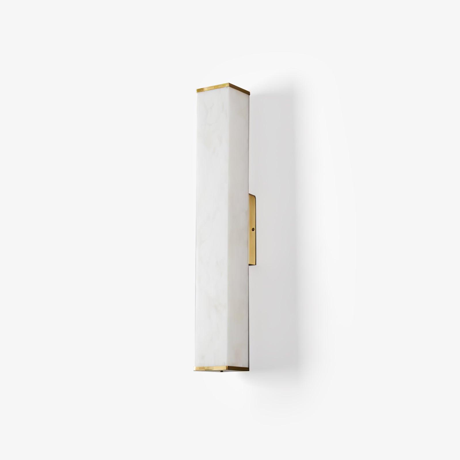 Cuboid Alabaster LED Wall Light Brass Indoor Sconce for Bedroom Living Room