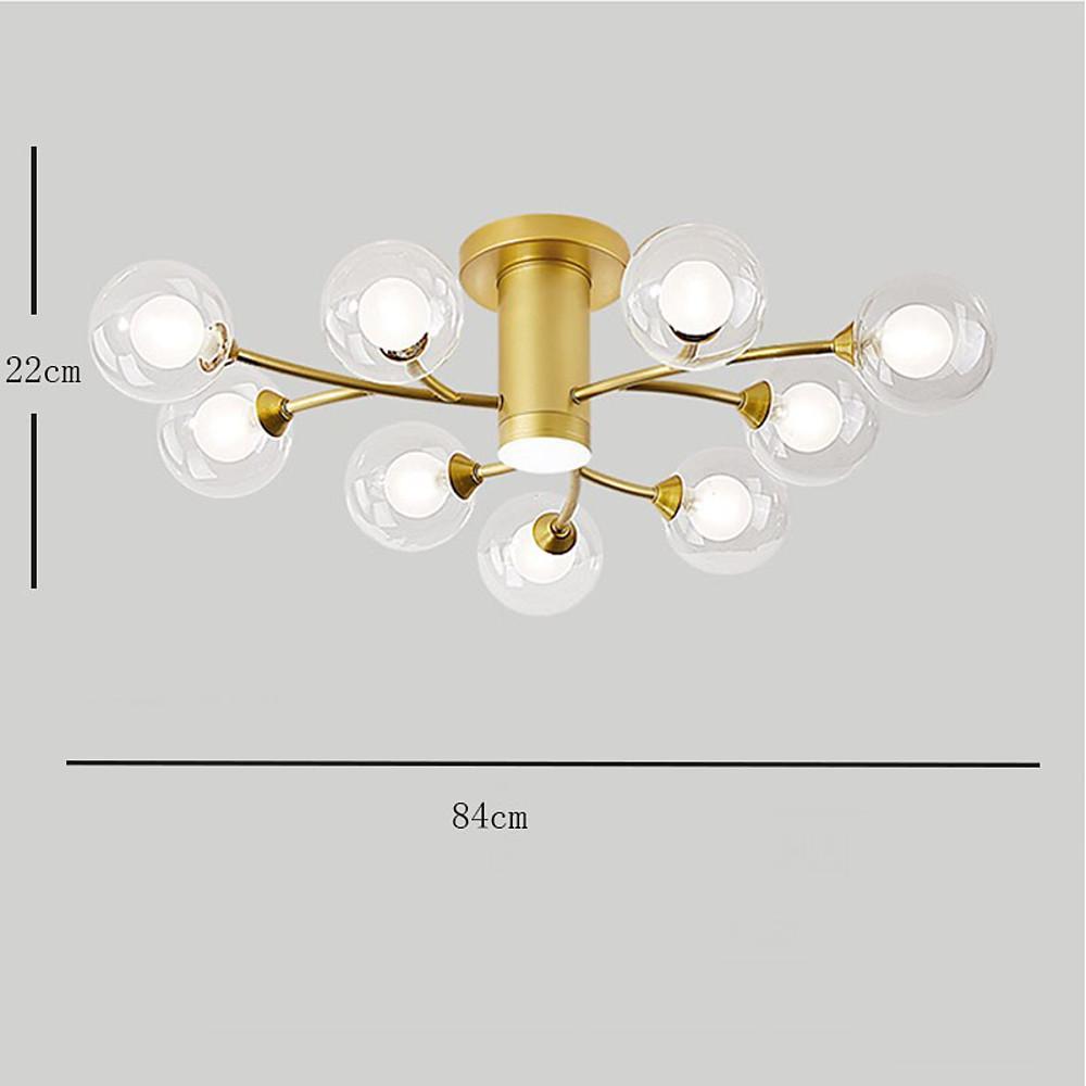 Modern Globe Glass LED Flush Mount Ceiling Light Industrial Metal Lantern Fixture