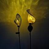 Curled Leaf Metal Solar Garden Light Waterproof LED Pathway Lamp for Outdoor Landscape Decor