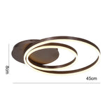Modern Dimmable Multi Circle LED Flush Mount Ceiling Light for Living Room and Bedroom in Coffee Finish
