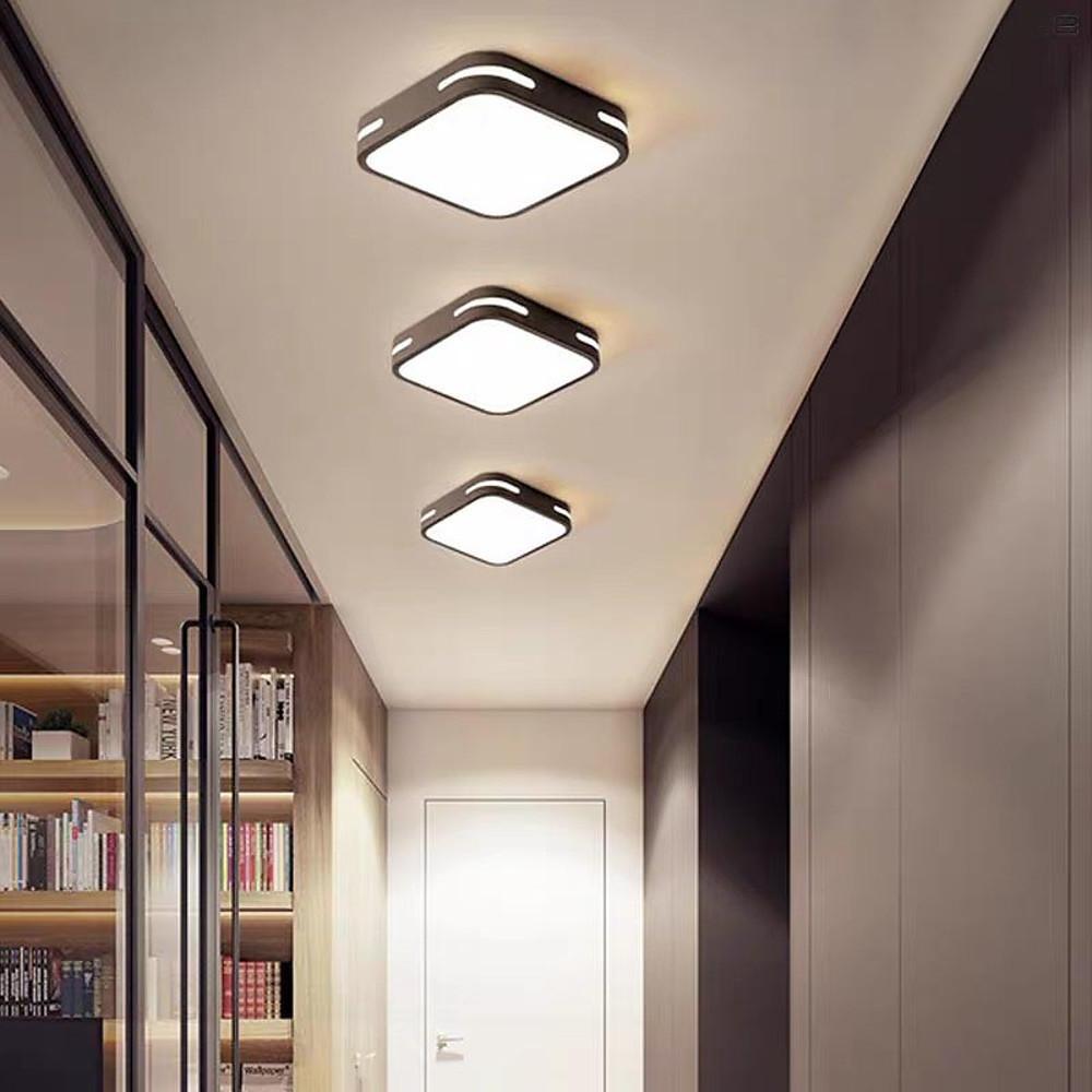 Modern Square LED Ceiling Light Geometric Flush Mount Fixture for Entryway and Hallway
