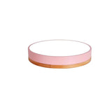 Ultra Thin Round LED Flush Mount Ceiling Light with Bamboo Style Finish for Kids Bedroom Playroom